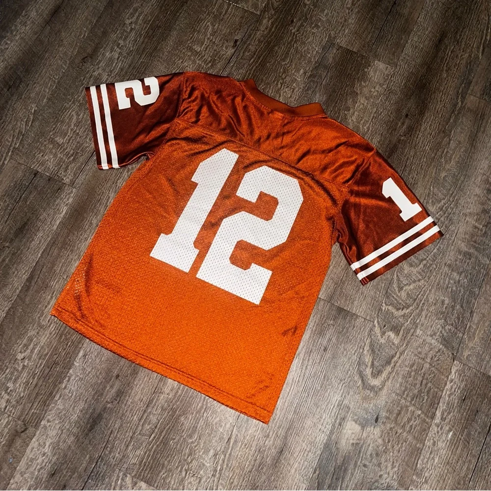 VTG Texas Longhorns Jersey S 8/10 Burnt Orange NCAA Football #12‎ Mesh Nike KIDS
